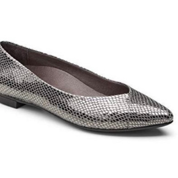 Vionic Gunmetal Metallic Snake Caballo Minimalist Old Money Coastal Ball… - Picture 1 of 9
